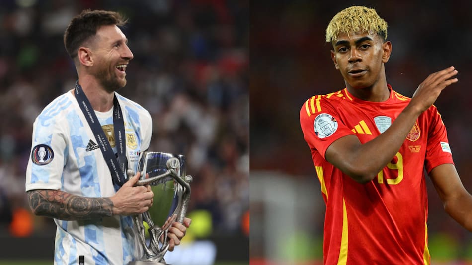 Lionel Messi y Lamine Yamal. Fotos: NA/Reuters/Annegret Hilse