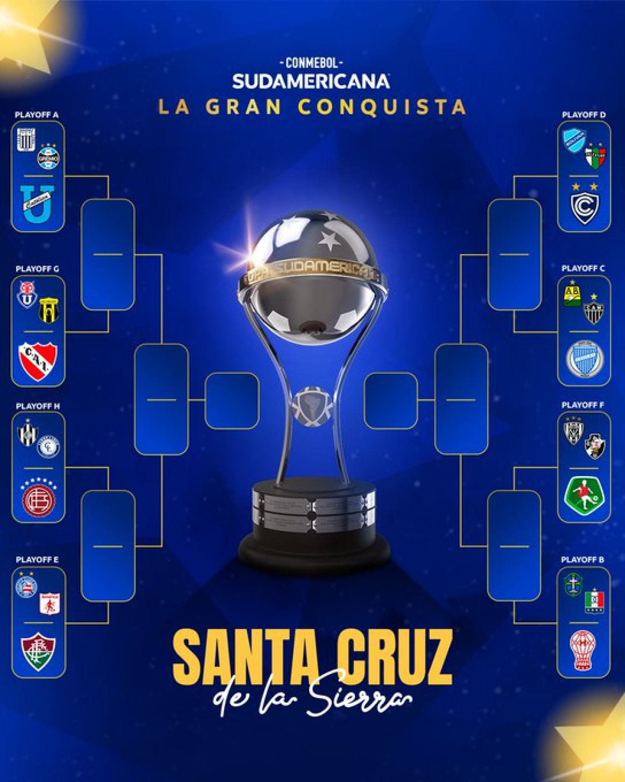 Así quedó el cuadro de los octavos de final de la Sudamericana. Foto: X @Sudamericana