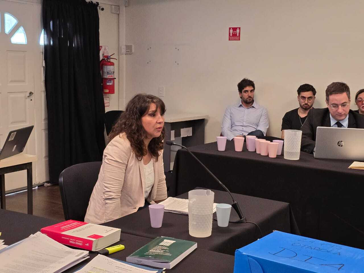 Declaración de Cecilia Torres Otarola durante el juicio. Foto: x MpfRawson.