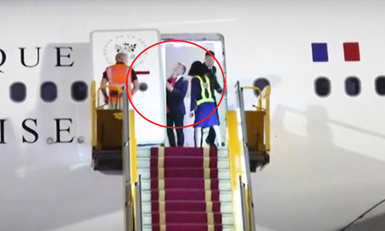 El video de Emmanuel Macron que se viralizó. Foto: captura video.