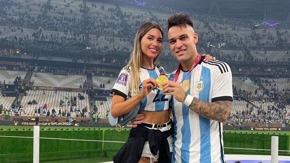Lautaro Martínez y Agustina Gandolfo en Qatar. Foto: Instagram @agus.gandolfo.