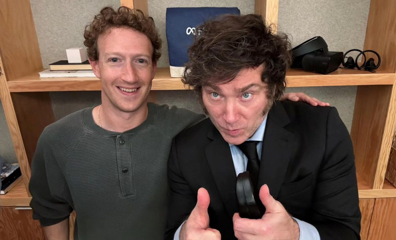 Mark Zuckerberg y Javier Milei. Foto: Instagram/javiermilei.