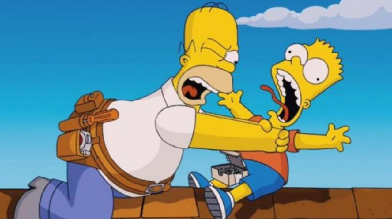 Agresión de Homero Simpsons a Bart. Foto: NA.