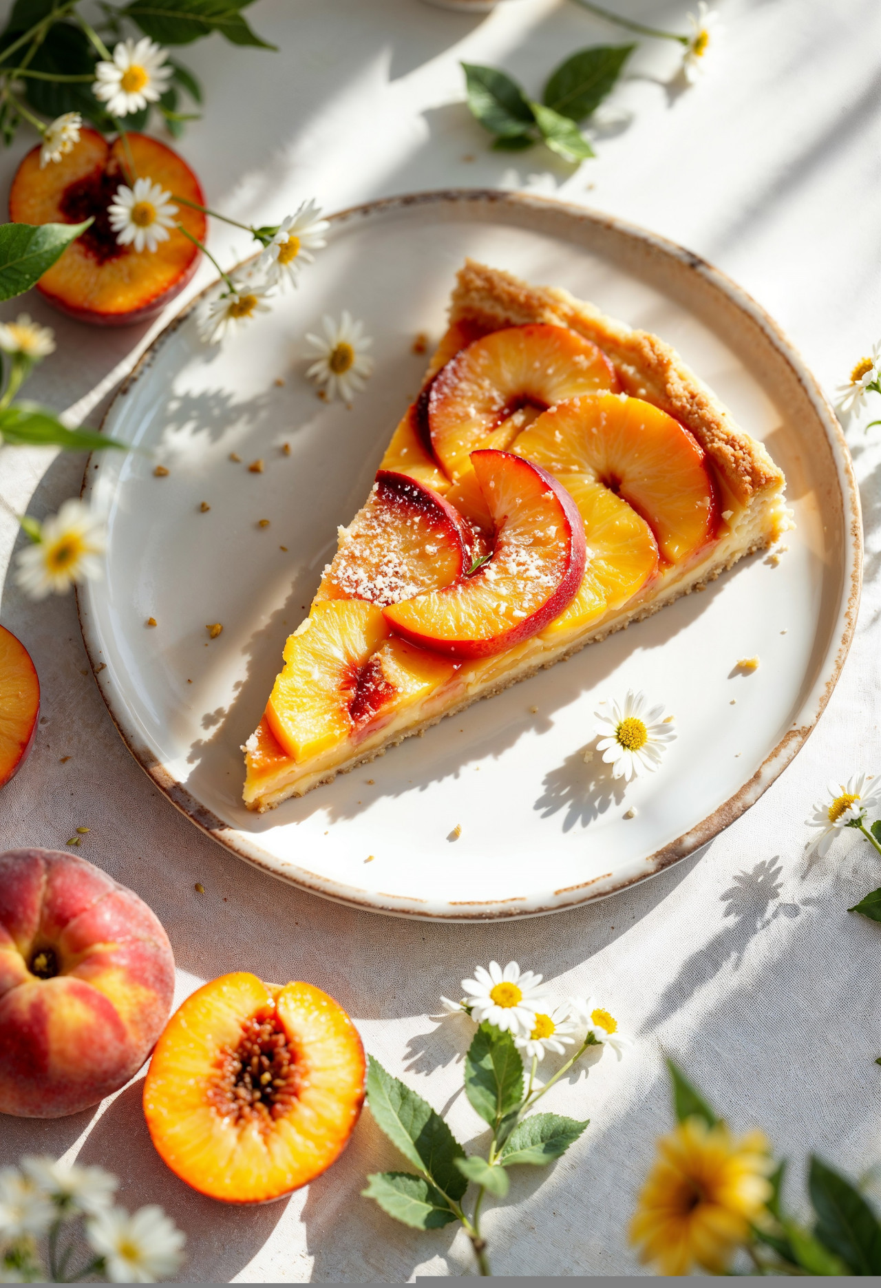 Torta de durazno. Foto Freepik