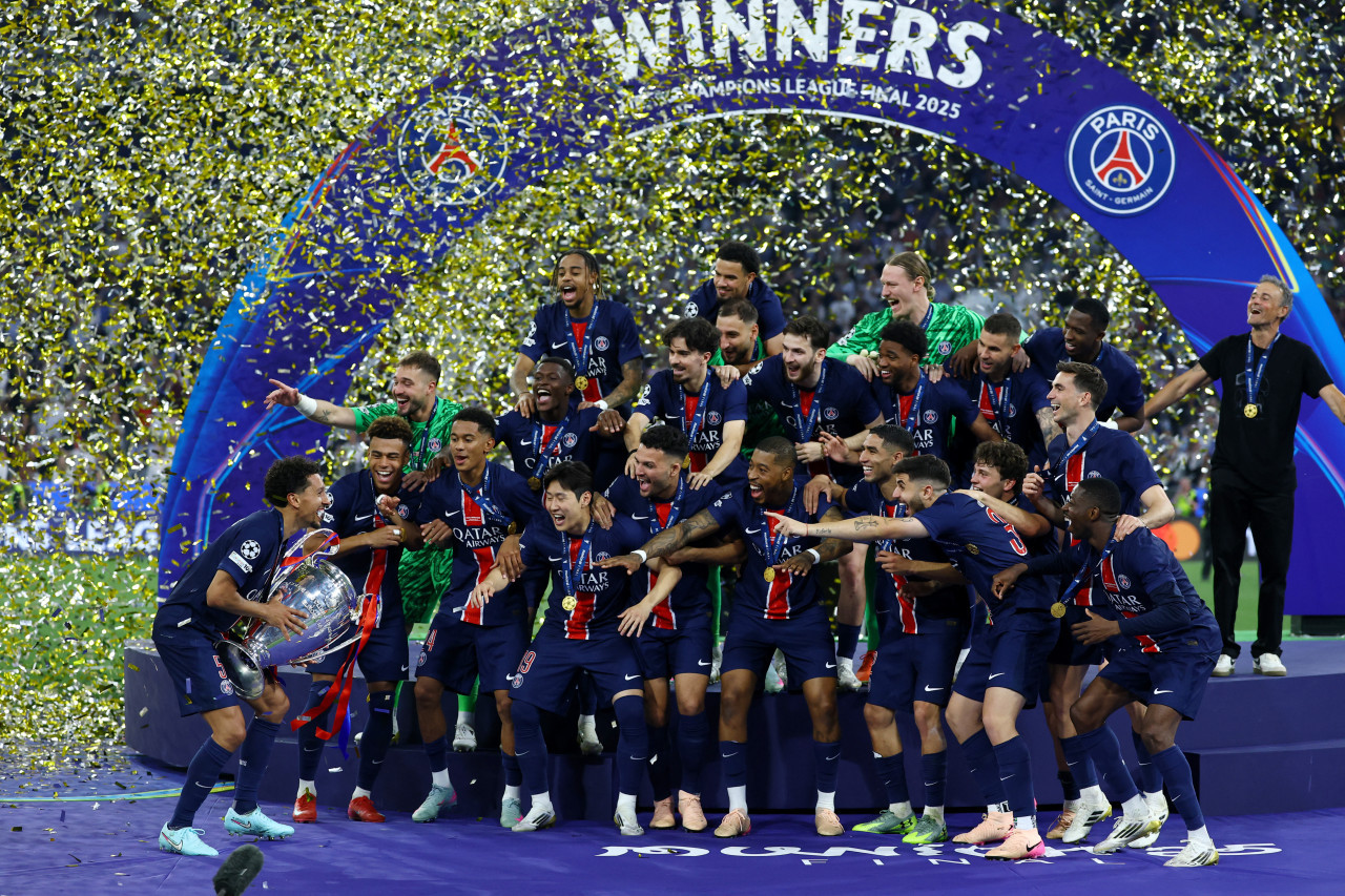 Paris Saint Germain, campeón de la Champions League. Foto: REUTERS/Kai Pfaffenbach.