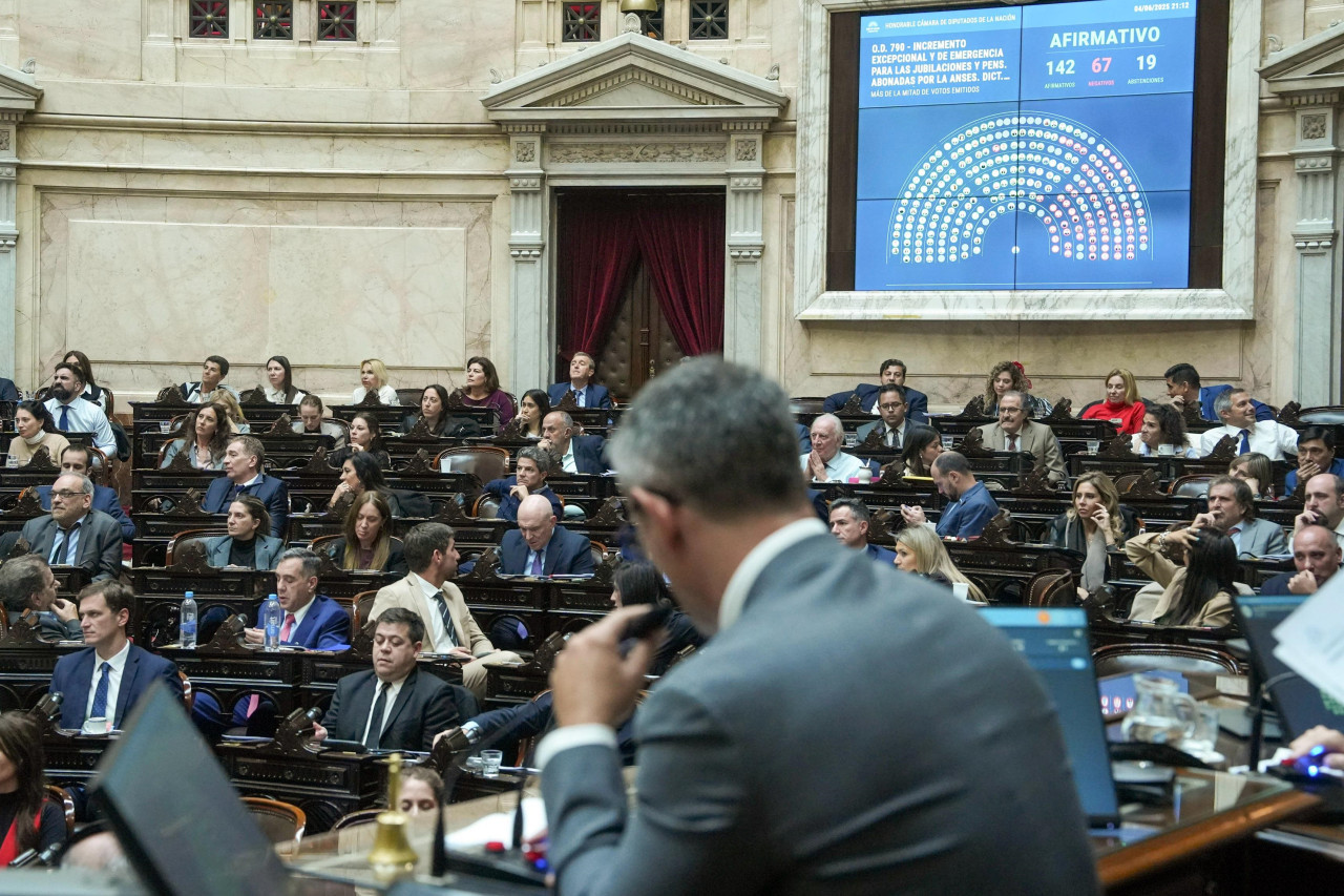 Sesión en Diputados. Foto: X @DiputadosAR