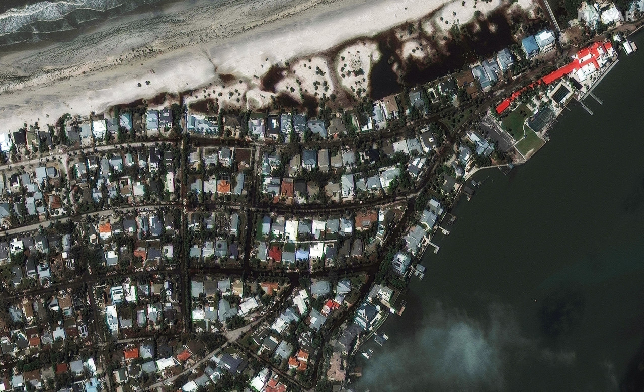 Imágenes satelitales del paso del huracán Milton. Fuente: Reuters