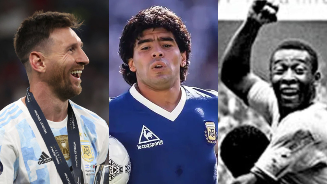 Lionel Messi, Diego Maradona y Pelé.