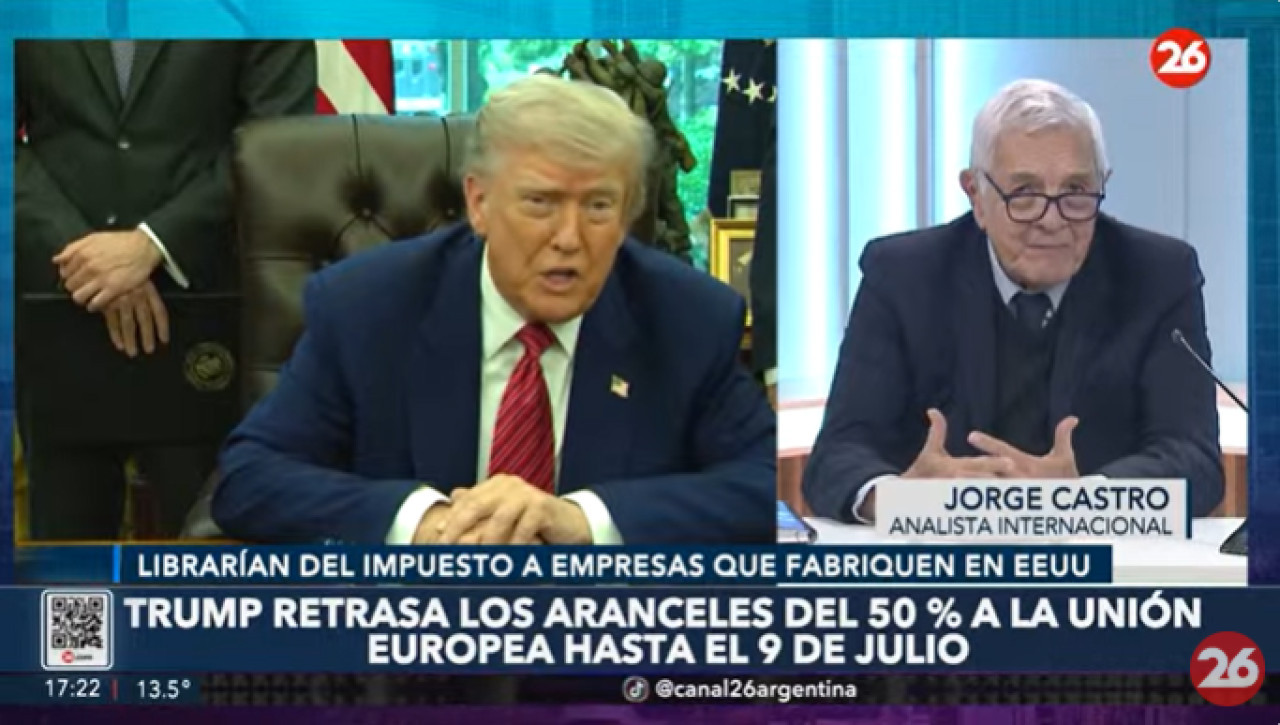 Jorge Castro sobre los aranceles de Trump a la Unión Europea. Foto: Captura de video.