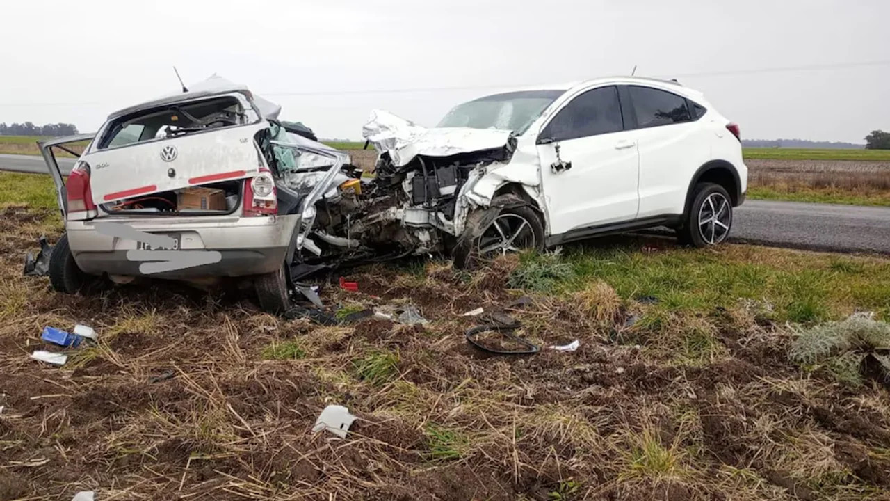 Accidente mortal en Lobería, Buenos Aires. Foto: NA.