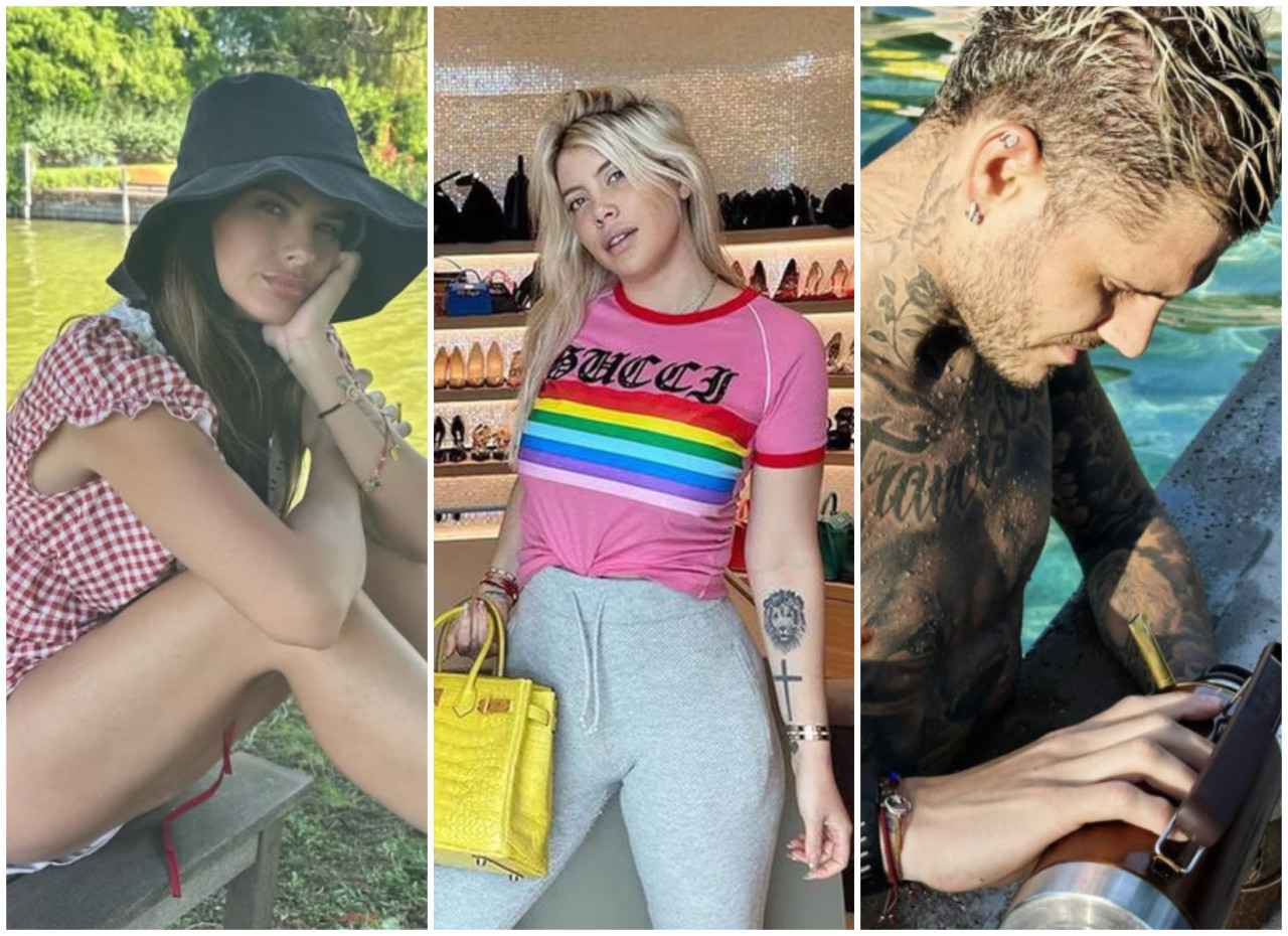 La China Suárez, Wanda Nara y Mauro Icardi. Fotos: Instagram.