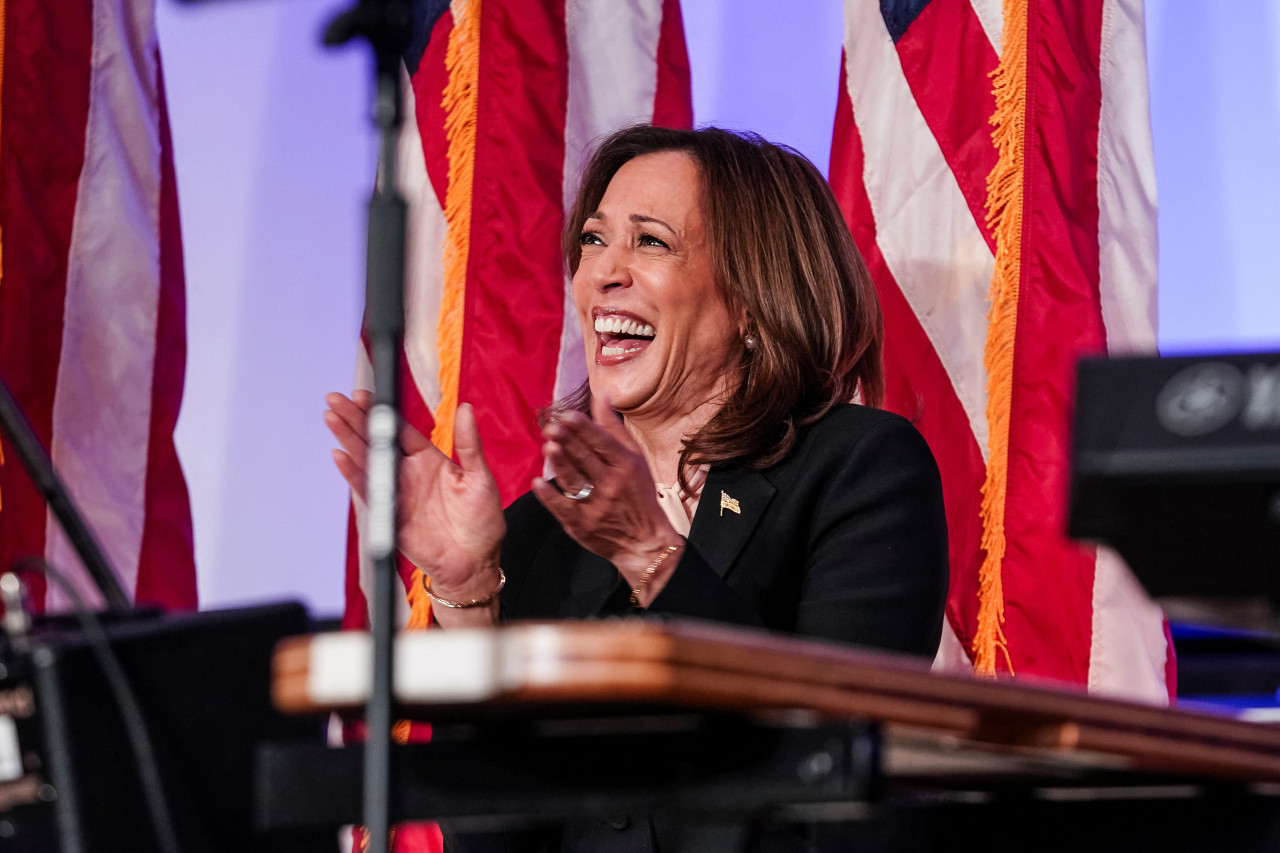 Kamala Harris, actual vicepresidenta de Estados Unidos y candidata a presidenta. Foto: Reuters.
