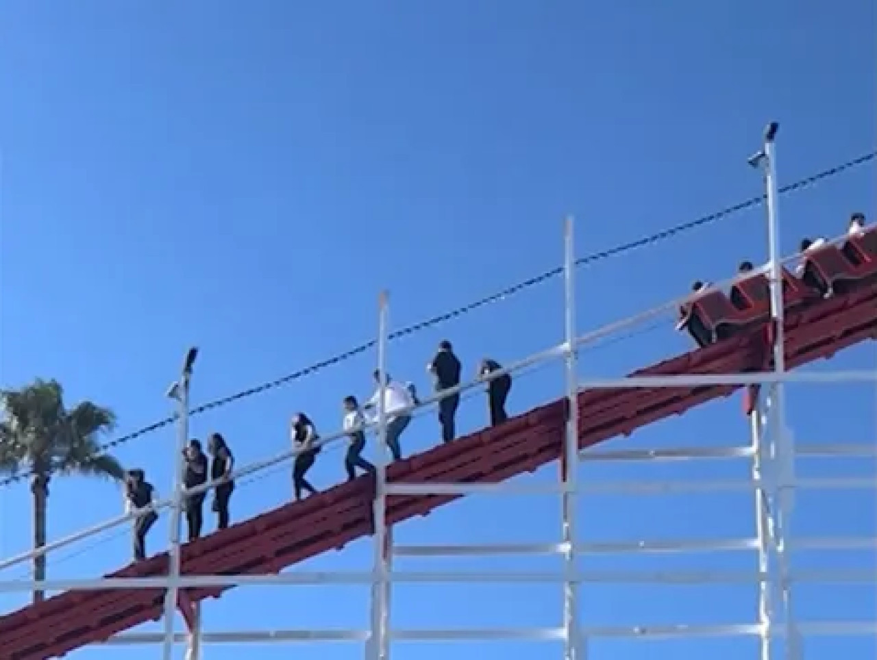 Las personas evacuadas. Foto: captura de video.